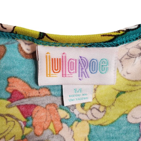 LuLaRoe X Disney Sz 14 Youth Top V-neck Pullover Fine Gauge Knit Stretch Dwarves - Picture 6 of 7